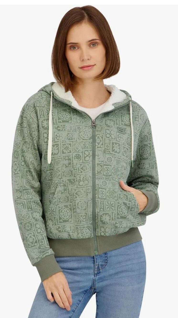 Billabong Women's Full Zip Oversized Sherpa Lined Hoodie Jacket Size XL NWT